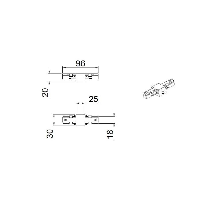 White connector 2 phase track lighting