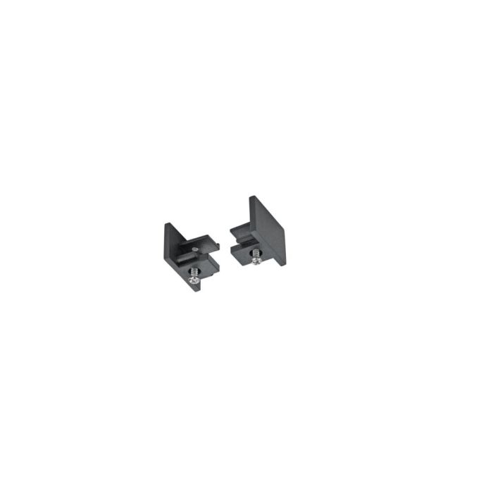 End cap for 2-phase track lighting, black