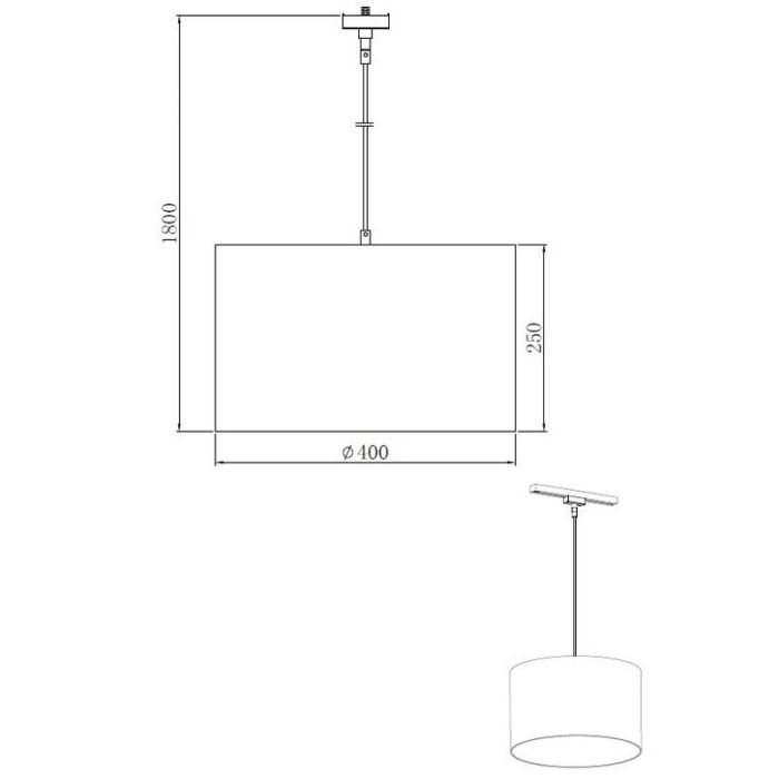 Gray round 2-phase track lighting hanging lamp Ivar
