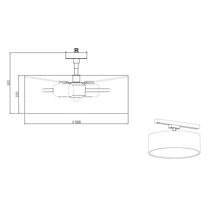 Gray ceiling lamp Oliver for 2-phase track lighting