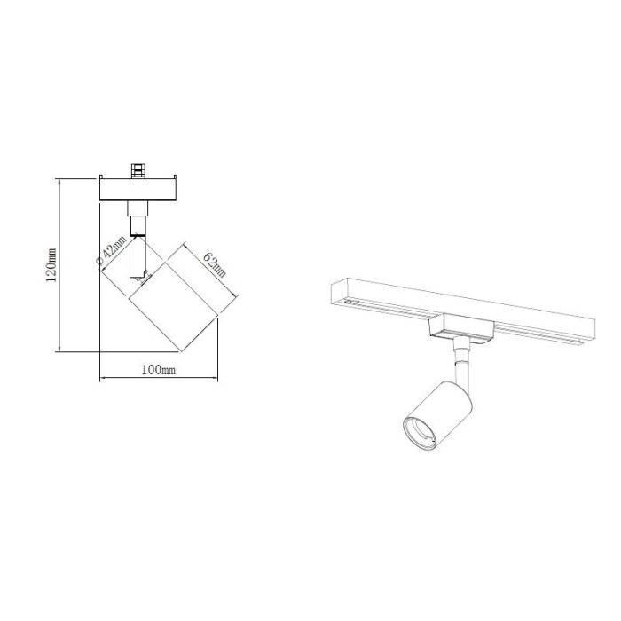 Chrome Carlton spot for 2 phase track lighting