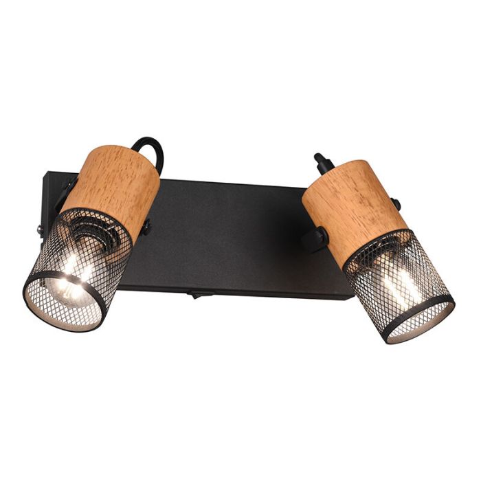 Black wall spotlight vintage, Jessica, with switch