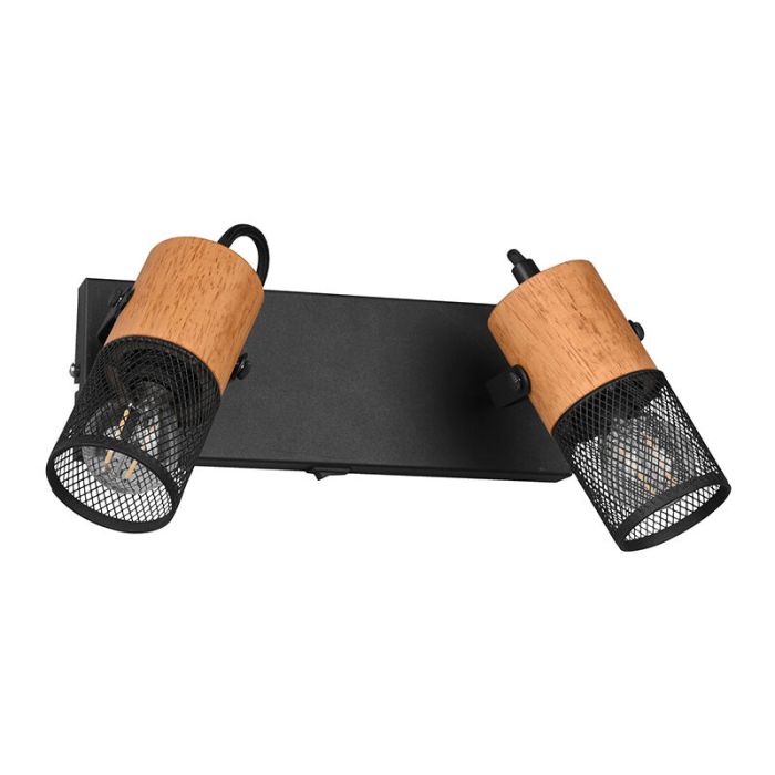Black wall spotlight vintage, Jessica, with switch