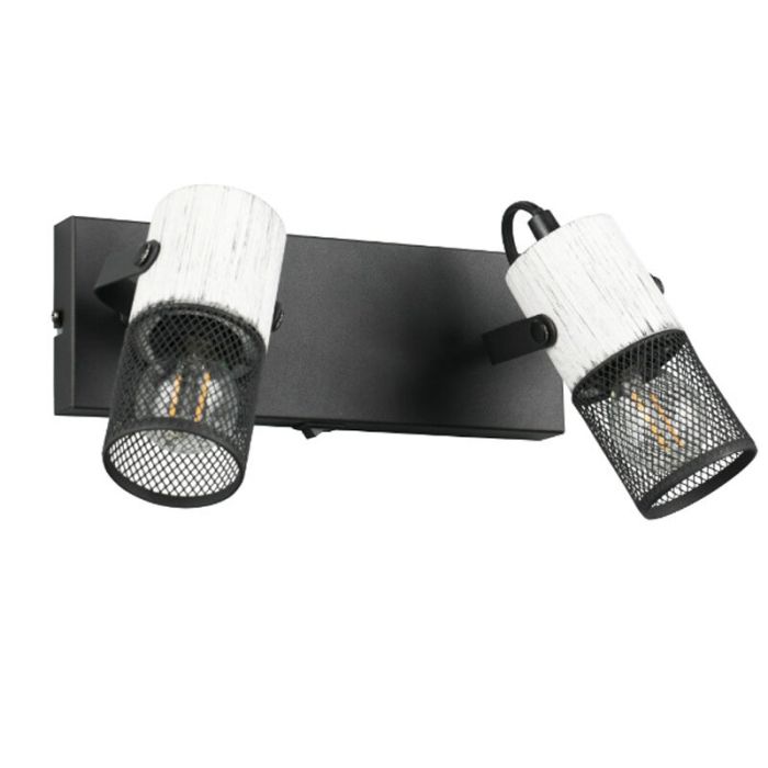 Black wall spotlight vintage, Marjet, with switch