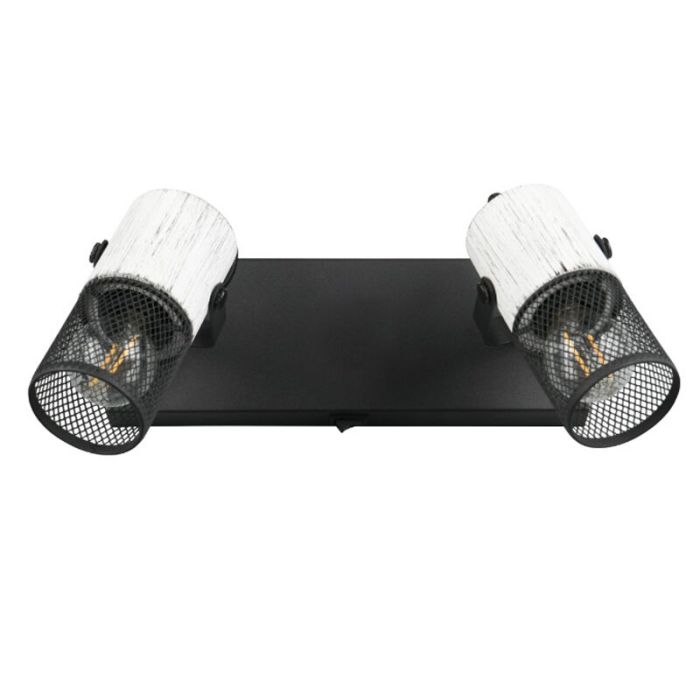 Black wall spotlight vintage, Marjet, with switch