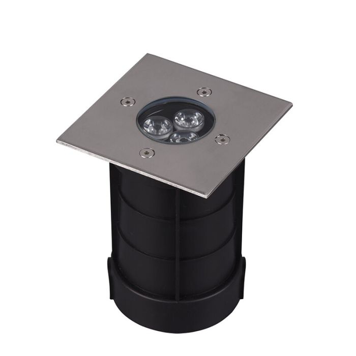 Nickel ground light modern, Jabari, 3W, 3000K LED, IP65
