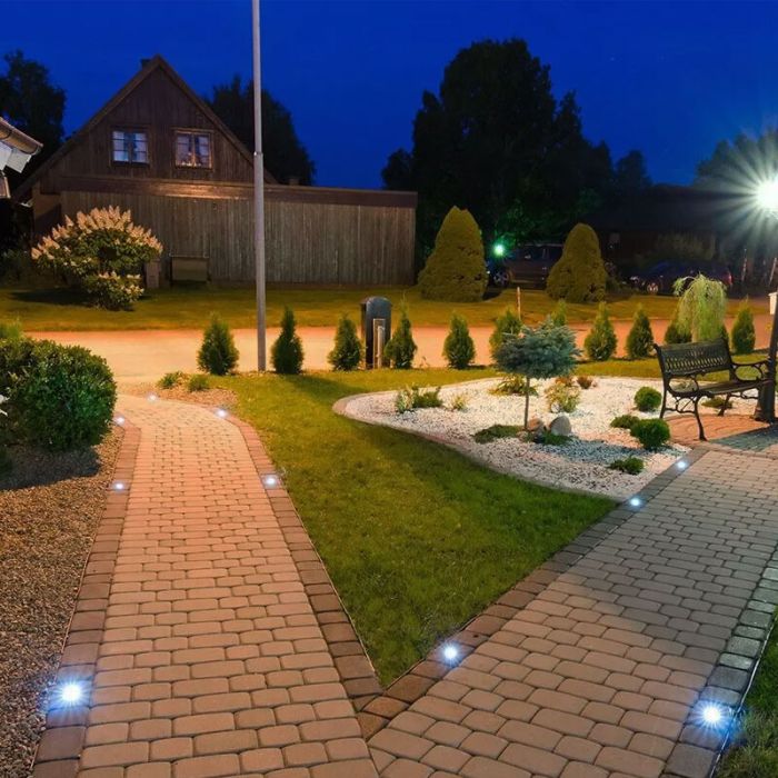 Nickel ground light modern, Jabari, 3W, 3000K LED, IP65