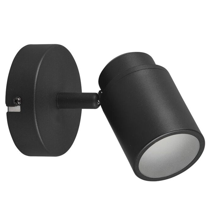 Black bathroom ceiling spotlight modern, Nelis, IP44