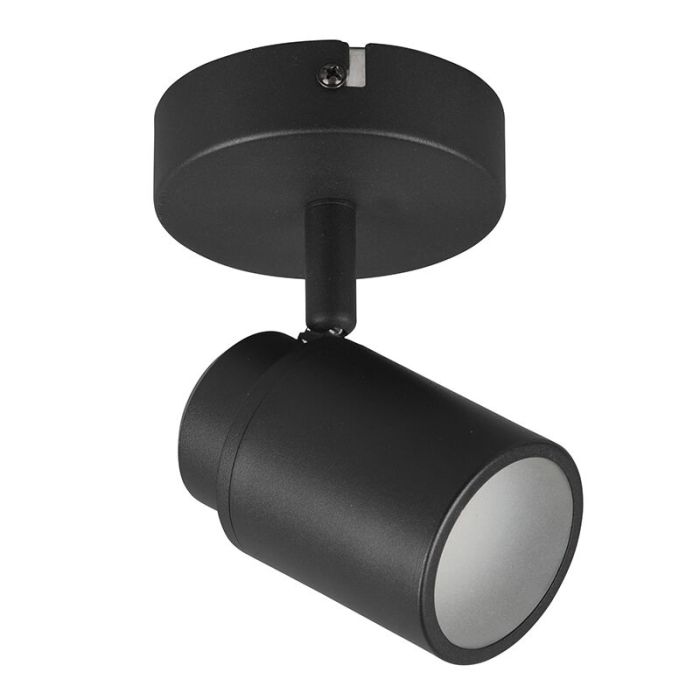 Black bathroom ceiling spotlight modern, Nelis, IP44
