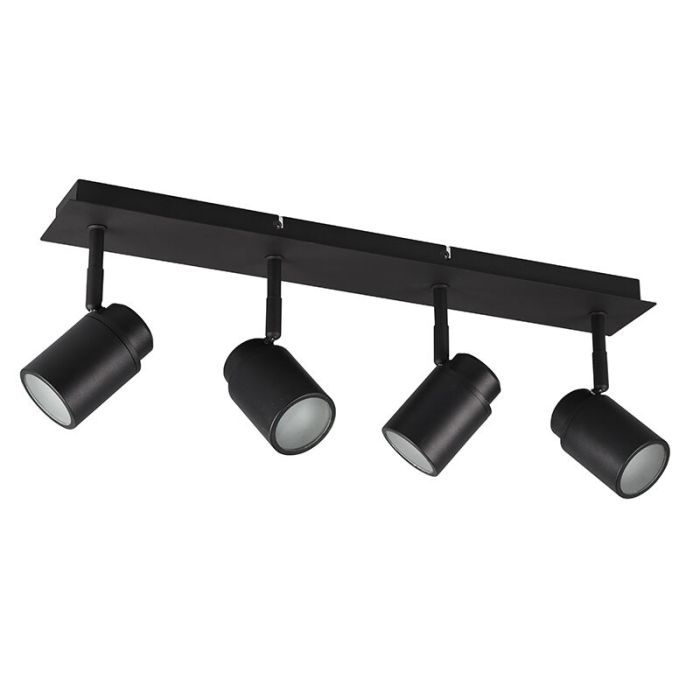Black bathroom ceiling spotlight modern, Nelis, IP44