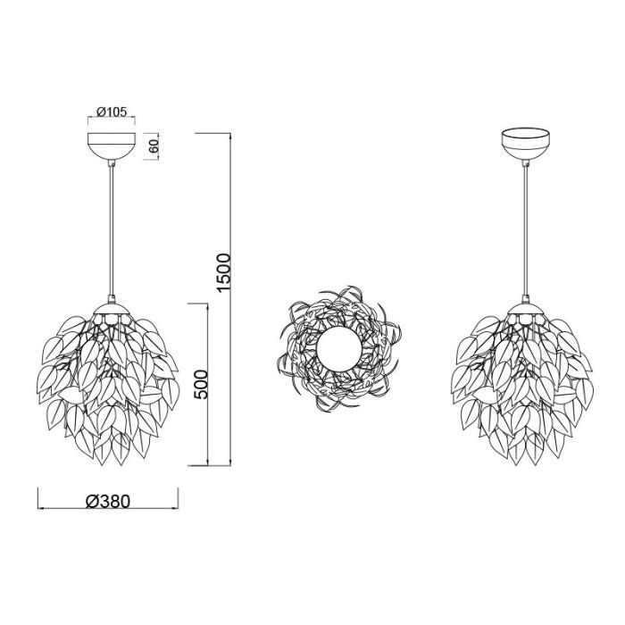 Black pendant light retro, Urwa