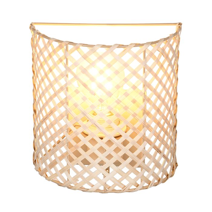 Bamboo wall light brown, Joyameris, with switch