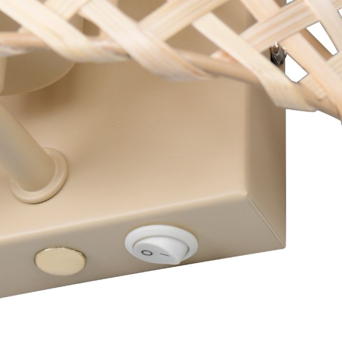 Bamboo wall light brown, Joyameris, with switch