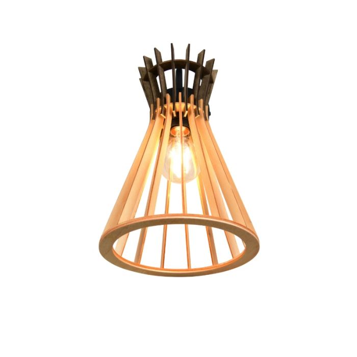 Rustic wall light wood, Peer, with switch