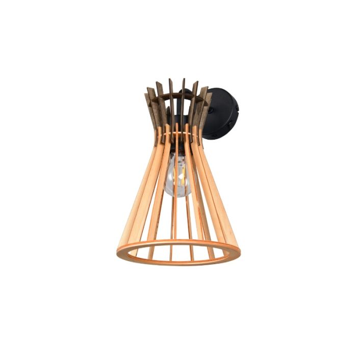 Rustic wall light wood, Peer, with switch