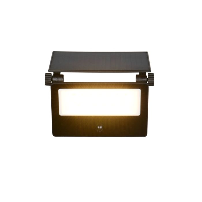 Black solar outdoor wall light modern, Mihriban, 18W, white switch LED, IP54
