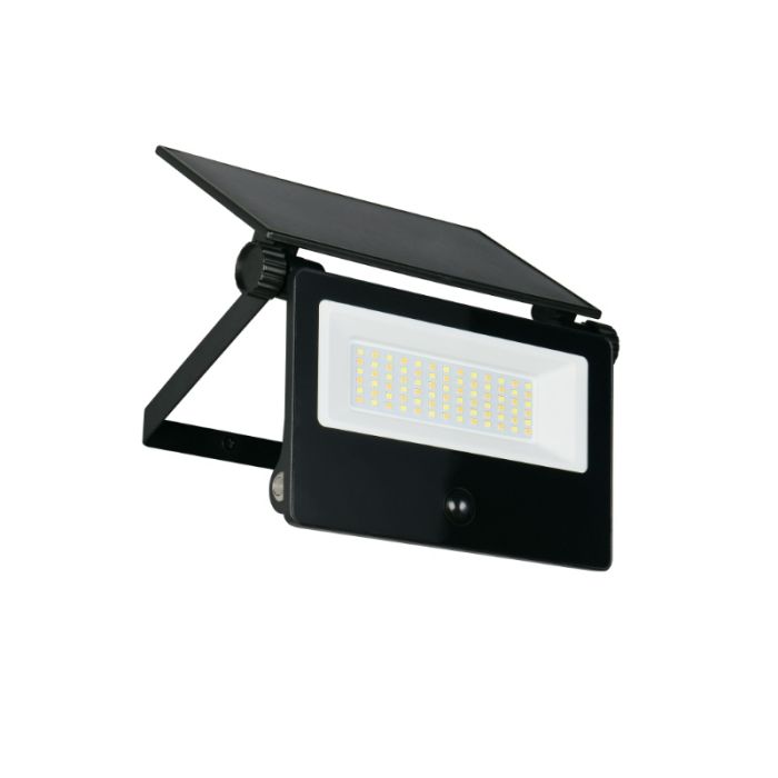 Black solar outdoor wall light modern, Mihriban, 18W, white switch LED, IP54