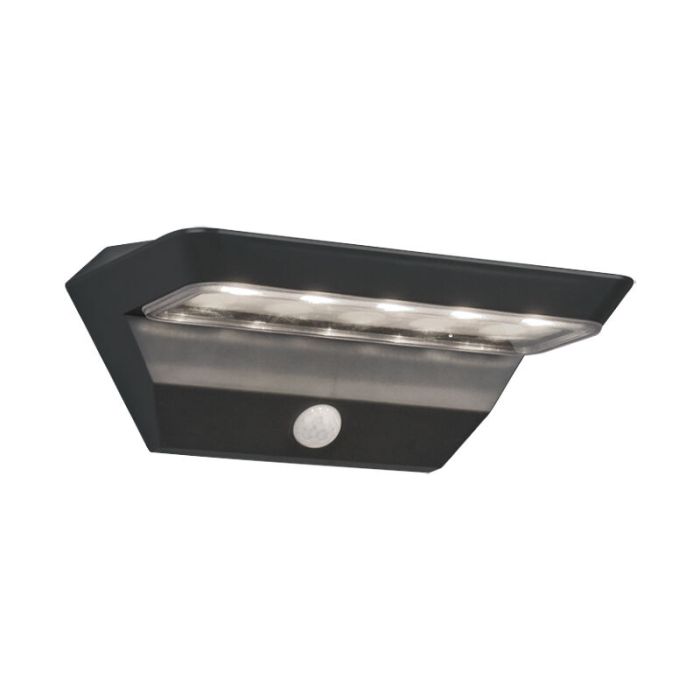 Anthracite outdoor wall light with motion sensor modern, Sunniva, 5W, 3000K LED, IP44