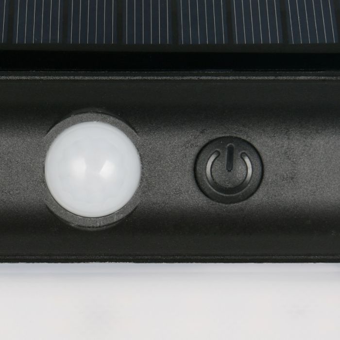 Black solar outdoor wall light plastic, Mijs, 2,5W, 4000K LED, IP44