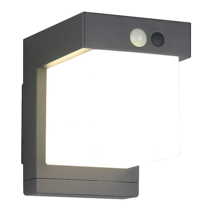 Black solar outdoor wall light modern, Kadija, 5,5W, 4000K LED, IP44