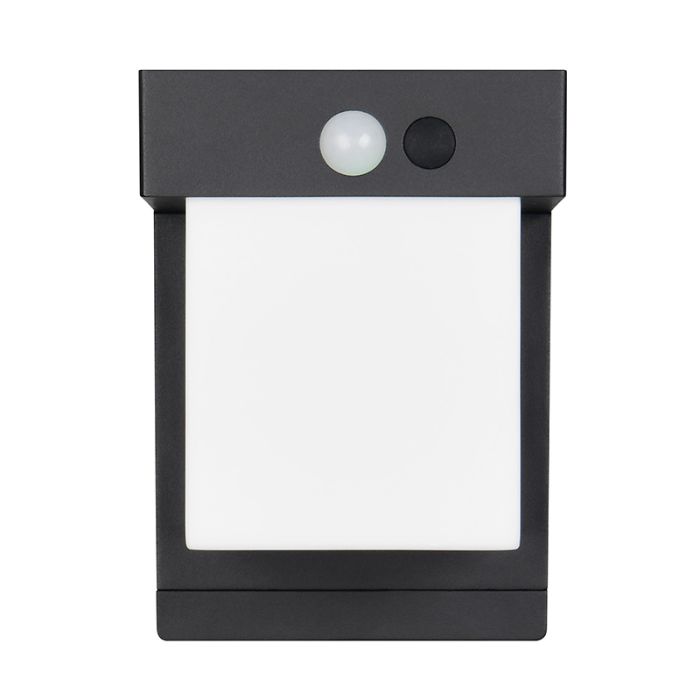 Black solar outdoor wall light modern, Kadija, 5,5W, 4000K LED, IP44