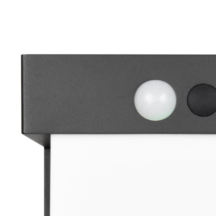 Black solar outdoor wall light modern, Kadija, 5,5W, 4000K LED, IP44