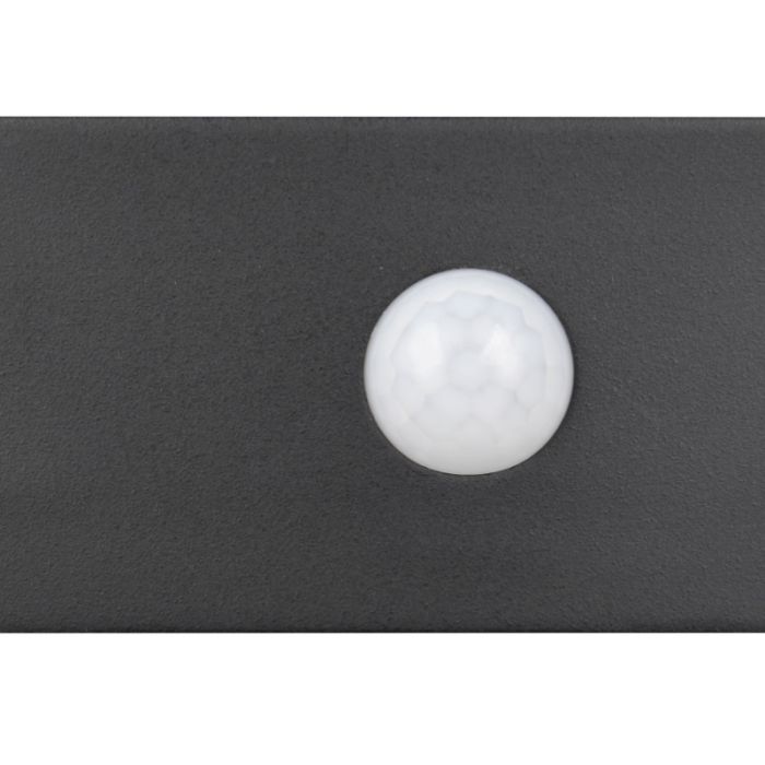 Black solar outdoor wall light modern, Pytsje, 6W, 4000K LED, IP44, with switch
