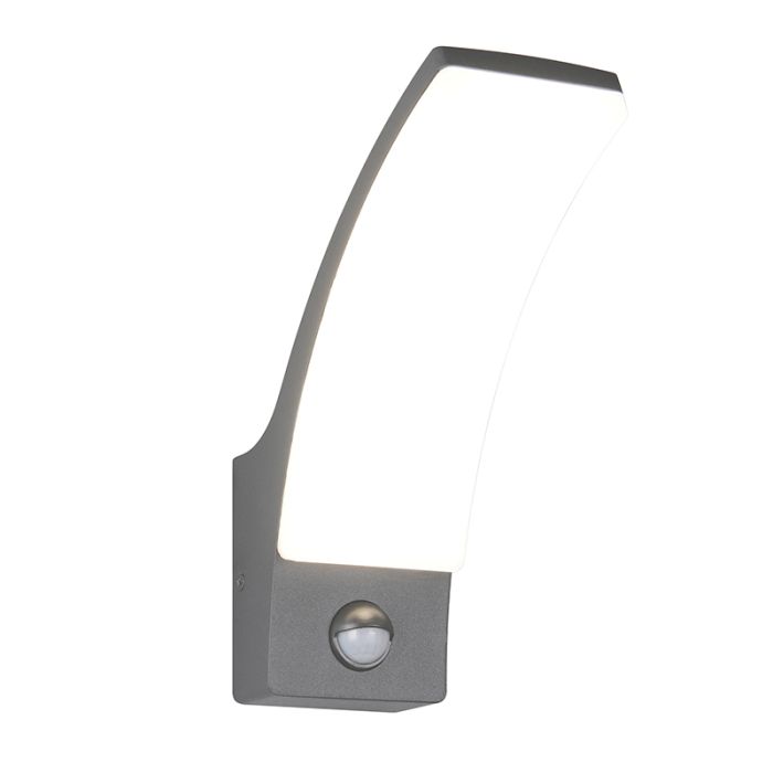 Anthracite outdoor wall light with motion sensor modern, Popke, 12,5W, 4000K LED, IP44
