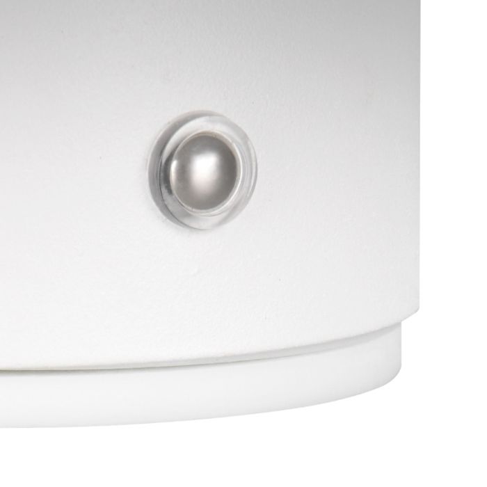 White rechargeable wall light metal, Khaoula, 1,5W, 3000K LED, 3-step dimmable