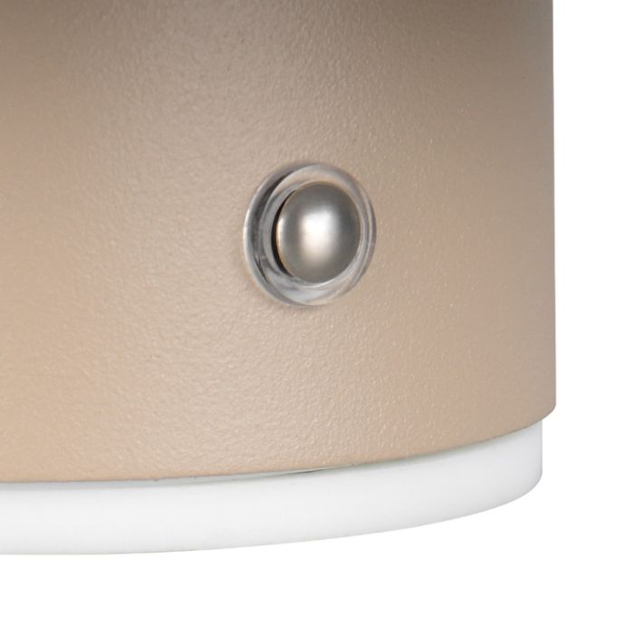 Brown rechargeable wall light metal, Khaoula, 1,5W, 3000K LED, 3-step dimmable