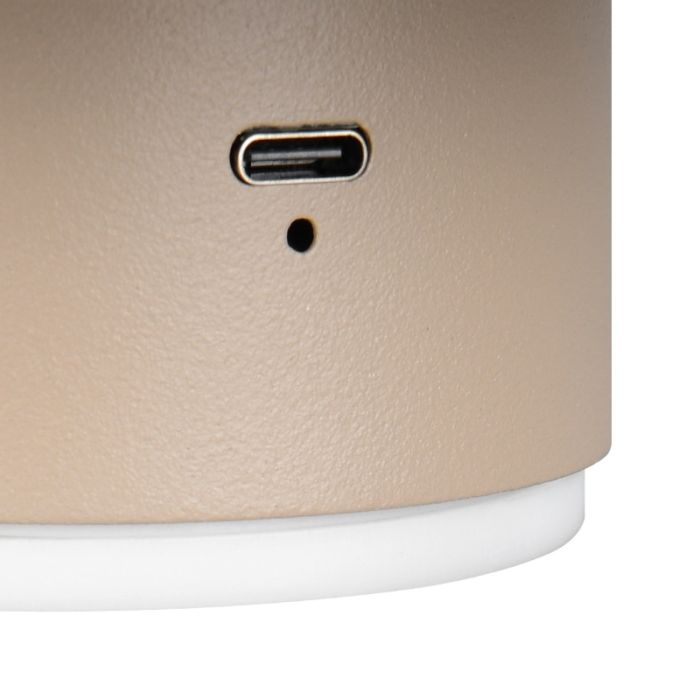 Brown rechargeable wall light metal, Khaoula, 1,5W, 3000K LED, 3-step dimmable
