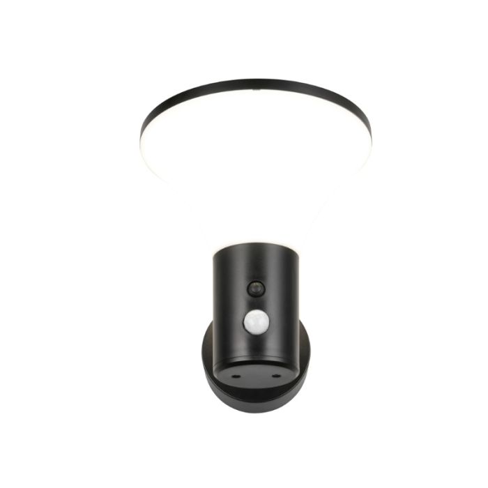 Black solar outdoor wall light modern, Nebahat, 3W, 4000K LED, IP44