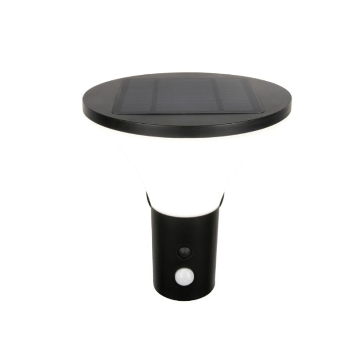 Black solar outdoor wall light modern, Nebahat, 3W, 4000K LED, IP44