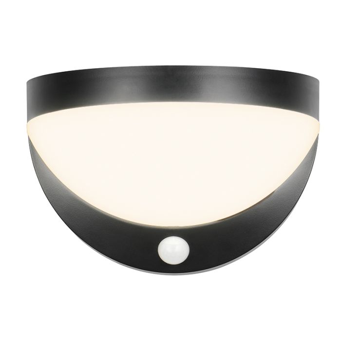 Black solar outdoor wall light modern, Mutlu, 8W, 4000K LED, IP44