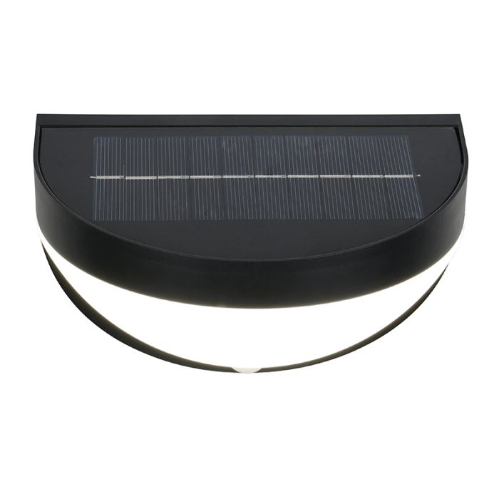 Black solar outdoor wall light modern, Mutlu, 8W, 4000K LED, IP44