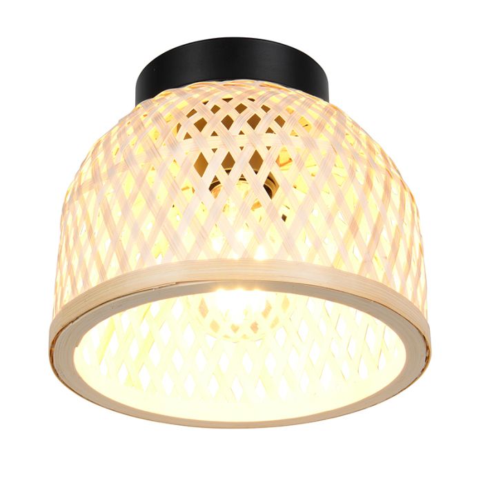 Rattan wall light brown, Laut, with switch