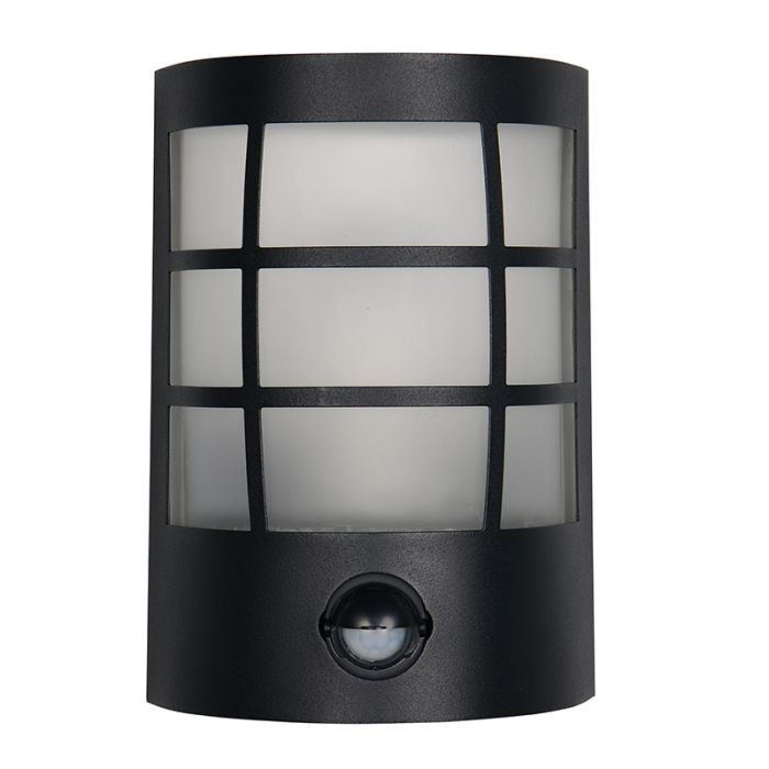 Black outdoor wall light with motion sensor modern, Ratna