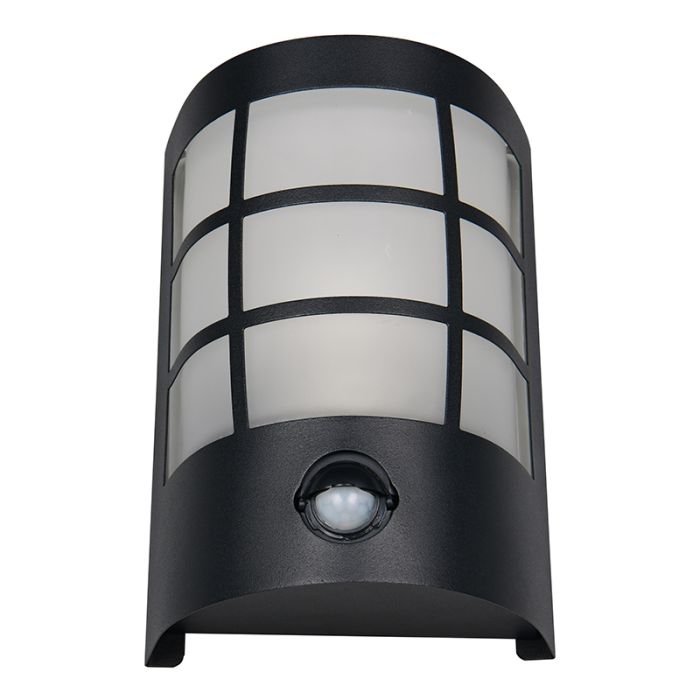 Black outdoor wall light with motion sensor modern, Ratna