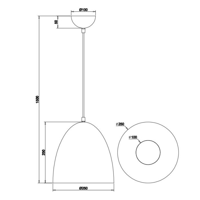 Brass dome pendant light modern, Ingmar
