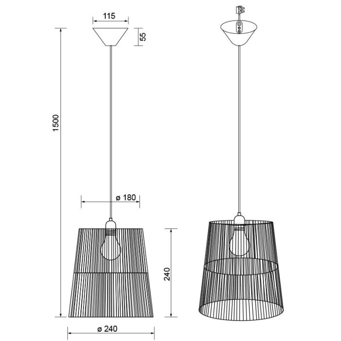 Paper pendant light brown, Toufik
