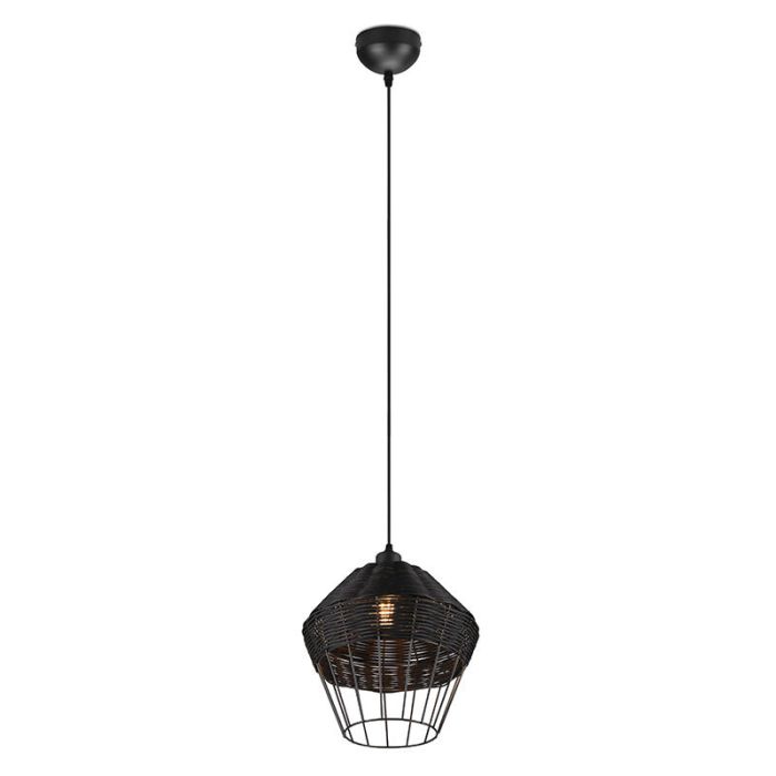Rattan pendant light black, Mirne