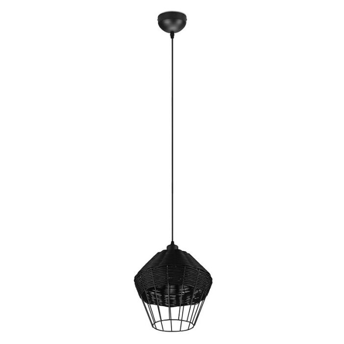 Rattan pendant light black, Mirne