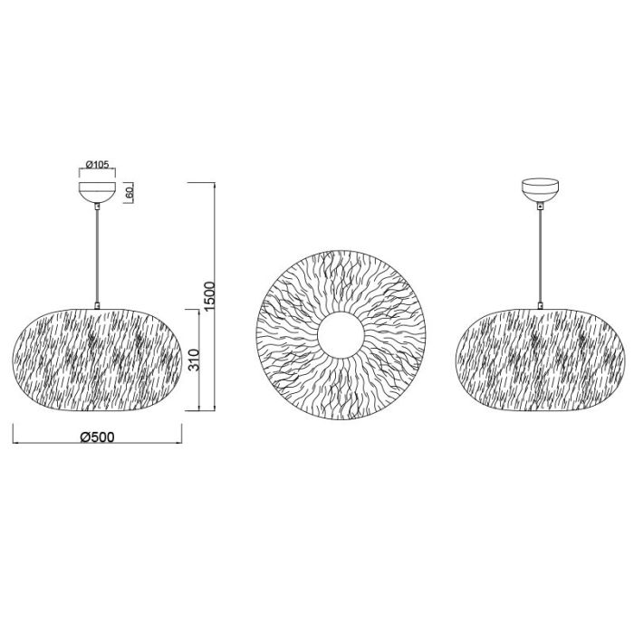 Beige pendant light fabric, Vijay