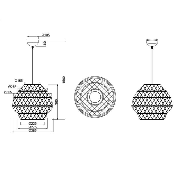Brown pendant light rustic, Liduina