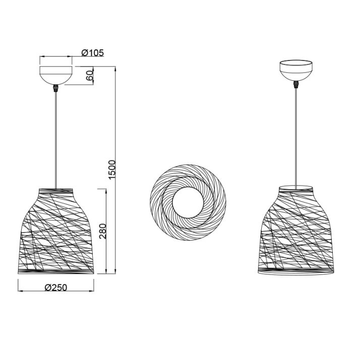 Paper pendant light brown, Lidwien
