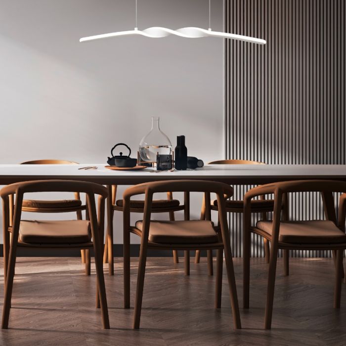 White pendant light design, Quirinus, 18W, 4000K LED