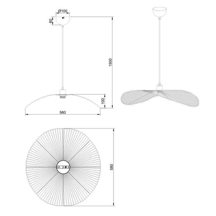 Paper pendant light brown, Lykke
