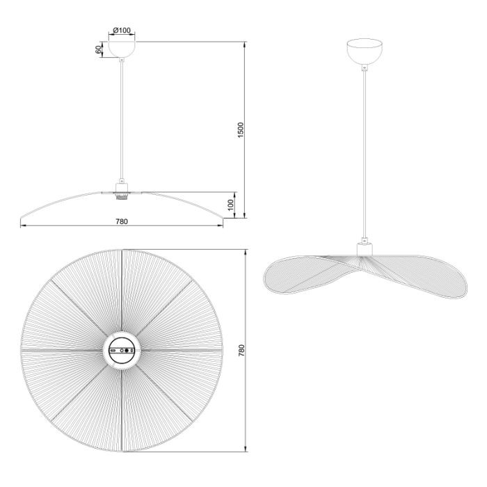 Paper pendant light brown, Lykke