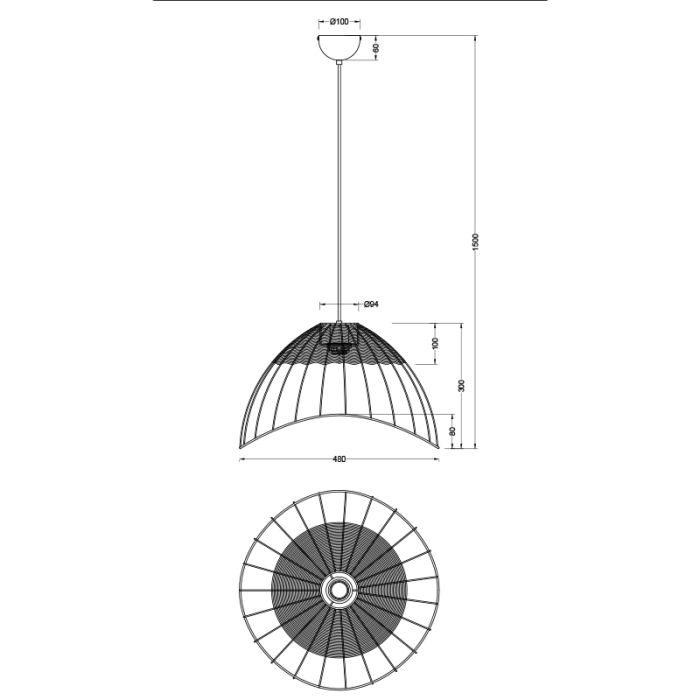 Rattan pendant light brown, Rauf