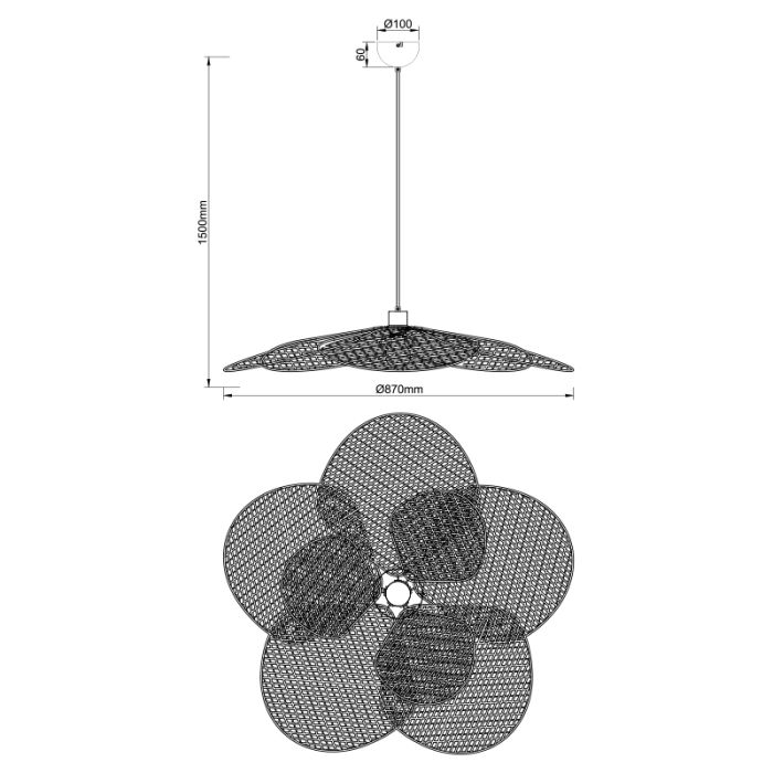 Black pendant light modern, Lakshmi